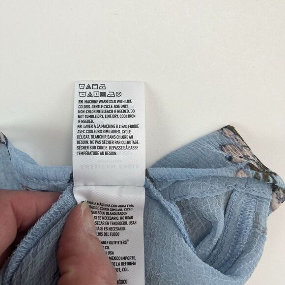 American Eagle Y2K Babydoll Top S Floral Paisley Festival Cottagecore Boho Fairy - Picture 13 of 15